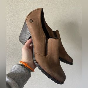 Born Gertrude Womens Leather Slip On Bootie Brown